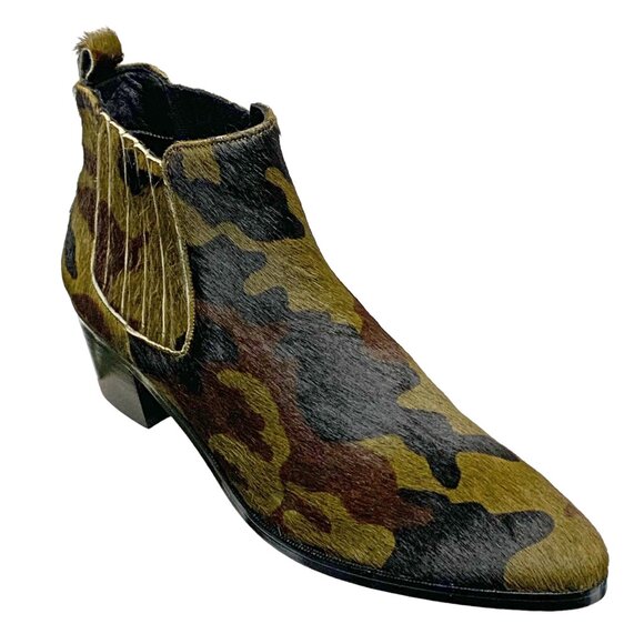 Modern Vice Handler Camo Calf‎ Hair Chelsea Unisex Booties NWOB - Picture 1 of 10